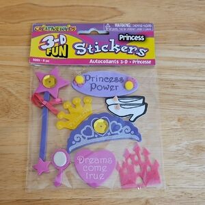 CREATIVE HANDS 3D Fun Princess Stickers NEW